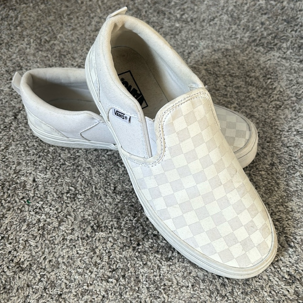 White checkerboard vans